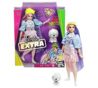 Barbie - Extra Bonnet Vert Cheveux Longs Mauve et Rose - Poupée - 3 ans et +