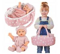 Poupée bébé 30 cm avec porte-bébé oreiller couette et tétine - Kinderplay (KP0662)