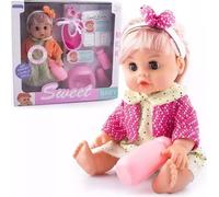 Poupée bébé avec cheveux, accessoires pour parler et faire pipi