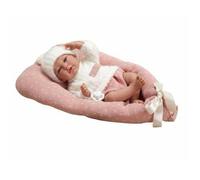 Poupée bébé élégance - Arias - 40 cm - Ensemble en laine rose et blanche - Poids réaliste - Tétine incluse