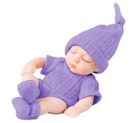 Poupée bébé en silicone, mini poupées en vinyle souple de 7 pouces, poupée nouveau-né réaliste avec des vêtements portables, mini poupées en silicone portables pour enfants, violet pour un usage quot
