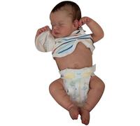 Poupée bébé en silicone, poupée réaliste de 19 pouces, fille endormie avec des cheveux réalistes, bras et jambes mobiles, adorable corps entier en silicone câlin pour faire semblant de jouer, cadeaux