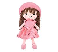 Poupée Bébé Fille Peluche Cadeau 40CM, Jouet Poupée Mignonne en Peluches Chiffon Doudou Poupon Plush Toys Toddler Meilleur Cadeau Naissance/Noël/Anniversaire/Valentin
