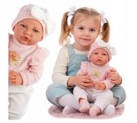 Poupée bébé interactive Lili 41 cm, corps souple, parle maman et papa, avec sucette - Kinderplay (KP4204)