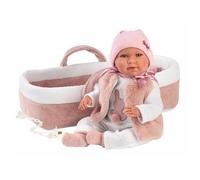 Poupée Bébé - LLORENS - Mimi - 40 cm - Nacelle rose - Poupée pleureuse
