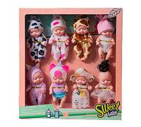 Poupee Bebe, Lot De 8 Poupée Bébé Reborn Realiste Poupee Mini Poupée Émulée Vêtements Accessoires, Poupee Reborn Endormie, Poupee Bebe Jouet pour Enfant Garçon Fille