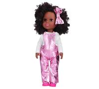 Poupée Bébé Renaissance 14po Poupée Fille Africaine à Peau Noire Jouet Enfant à Mode Cadeau