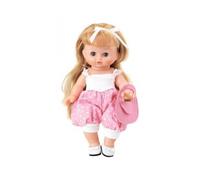 Poupee calinette Rose 28 cm pour petitcollin - Corps Vinyle, Yeux dormeurs - Jouet Fille Fabrique en France Plus 1 Carte Tigre