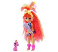 Cave Club poupée préhistorique articulée Emberly aux Cheveux Roses avec Figurine bébé Dinosaure Flaire et Accessoires, Jouet pour Enfant, GNL83