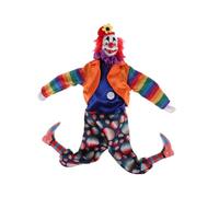 Poupée clown en céramique avec longues pattes exagérées et figurine joyeuse fantaisiste pour décoration de porte-clés