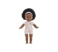 Poupée Corolle Ma Pauline Fleurs 36 cm corps souple parfum vanille imprimé floral cheveux noirs bouclés bandeau violet