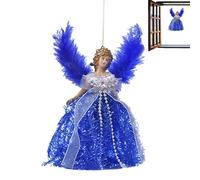 Poupée d'ange de Noël - Ornements de Noël pour arbres d'anges | Ange Topper Décorations pour arbres de Noël, ornement d'ange pour sapin de Noël avec ailes, pendentif d'ange fabriqué, Consulte la