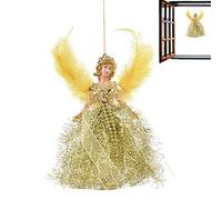 Poupée d'ange de Noël - Ornements de Noël pour arbres d'anges | Ange Topper Décorations pour arbres de Noël, ornement d'ange pour sapin de Noël avec ailes, pendentif d'ange fabriqué, Consulte la