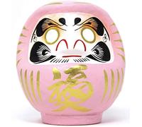 Poupée Daruma traditionnelle et authentique - Taille 2 - Rose : bénédiction de l'amour, mariage et naissance - Fabriquée à la main au Japon - Hauteur : 12 cm