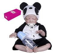 Poupée de 48,3 cm avec corps en vinyle et coton, vêtements de bébé, doux au toucher, visage peint à la main, membres actifs, cheveux enracinés à la main, vêtements changeables pour accompagnement