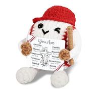 Poupée de baseball au crochet - Cadeau de Saint-Valentin pour lui et elle, cadeau pour garçons, panier de Pâques pour adolescents et garçons, baptême pour filles, communion, confirmation, religieux