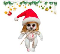 Poupée de bébé effrayante - 9,84 x 4,72 x 9,15 pouces - Grande figurine d'horreur avec effet de sang artificiel réaliste - Accessoire portable léger - Décoration de poupée zombie effrayante - Jouet