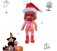 Poupée de bébé zombie Halloween - Poupée zombie suspendue effrayante avec corde - Jour des fantômes d'Halloween Résurrection Zombie Elf Doll Ornement suspendu en forme de S pour décoration d'Halloween