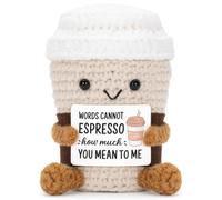 Poupée De Café Au Crochet Drôle,Support Émotionnel,Avec Carte,Ornement De Bureau,Poupées De Café Tricotées À La Main,Cadeaux De Noël,Décoration De Maison - Type Coffee Cup-General Brand