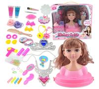 Poupée De Coiffure Barboteuse Avec Boîte Cadeau Pour Filles Jouet De Princesse Semi-Réaliste Avec Perruque Et Frange En Plastique De Haute Qualité