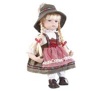 Poupée de collection en porcelaine avec costume bavarois traditionnel - Fille [Pearl]