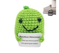 Poupée de dinosaure positif au crochet avec message, au crochet positif, poupée de dinosaure positif, poupée de dinosaure tricotée pour soutenir les émotions, inspirante et amusante pour le Ge