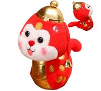 Poupée de l'année du serpent, serpent en peluche du Nouvel An 2025 | 2025 Mignon poupée mascotte serpent dessin animé rouge - Poupée animale douce de 30 cm / 11,8 pouces, décoration domest