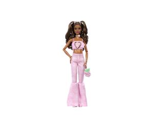 Poupée de mode Barbie Deluxe Style - Tenue crop top rose et jean évasé - Multicolore