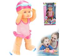 Poupée de Natation pour bébé avec Articulation Mobile, alimentée par Batterie, Brasse, poupée de Natation avec Costume détachable, Mignon et réaliste, étanche, pour Baignoire Piscine, sans batteri