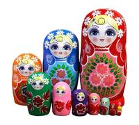 Poupée de nidification russe - En bois, poupées russes faites à la main, poupées de nidification, jouets traditionnels, décoratifs, ensemble de poupées à collectionner en bois, peintes à la main