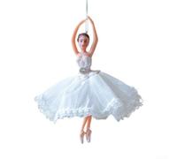 Poupée de Noël avec motif de danseuse de ballet fabriquée à partir de matériau ABS adaptée pour la décoration festive à suspendre au sapin et à la couronne (fille blanche B)