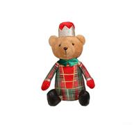 Poupée de Noël décorative en forme d'ours assis pour fenêtre, ajoute des vacances joyeuses à la maison (ours rouge)