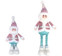 Poupée de Noël extensible en peluche Père Noël, bonhomme de neige, renne - Couleur bonbon (A)