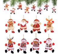 Poupée De Noël Suspendue 8 Pièces,Decoration Noel Sapi,Bonhomme De Neige,Renne,Ours Décoration De Fête Ornements à Suspendre en Tissu Mini Poupées pour Sapin Fenêtre Porte Noël