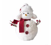 Poupée de Noël tricotée douce en forme de bonhomme de neige de style européen avec design en mousse légère, charmante décoration de vacances à accrocher sur le sapin de Noël pour créer une atmosphère