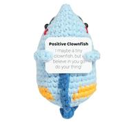 Poupée de poisson tricotée drôle, poupée au crochet positive pour animaux,Encouragement Support Poupées tricotées de poisson | Poupées de motivation pour enfants avec poisson