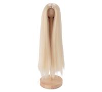Poupée de poupée Professionnel DIY Fabriqué à Main Artisanale Soft Heat Partie médiane Longue Perruque de poupée Droite pour Une poupée Faire du matériau de Soie à Haute (Or Laiteux)