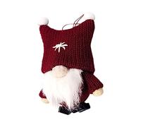 Poupée De Ski sans Visage Décoration De Ski Peluche Gnomes Ornement Suspendu pour Arbre De Noël Ornement De GNOME De Noël Étoffe De Laine Accessoires De Bébé Cadeau Drole (Red, One Size)