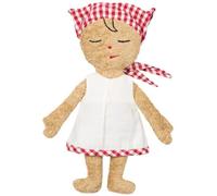 Poupée de Tissu Éponge Robe Blanche et Fichu Vichy 28 cm Efie® Coton