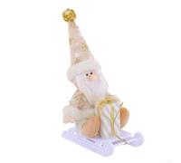 Poupée de traîneau de Noël festive avec figurines de Père Noël et de rennes, pour l'intérieur et la fenêtre pour améliorer l'ambiance de la salle de vacances pendant la saison (style personnes âgées)
