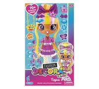 Poupée Decora Fashion Regina 30 cm - Accessoires et Autocollants pour décorer Inclus, Style et créativité dans Un Jouet Unique, Cheveux et vêtements Personnalisables