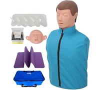 Poupée d'entraînement CPR Demi-corps Mannequin avec visage interchangeable et sac poumon pour la pratique des premiers secours