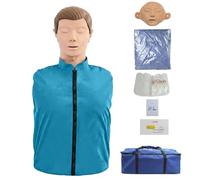 Poupée d'entraînement CPR pour adulte - Poupée d'exercice professionnelle avec demi-poupées en caoutchouc - Simulation des voies respiratoires - Mouvement de la cage thoracique - Peau interchangeable