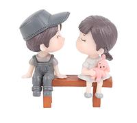 Poupée dessin animé mignonne, décoration maison, cadeaux d'anniversaire | Ornements de poupée miniatures, figurine d'amour romantique d'intérieur de Couple de baiser pour voiture, maison, bureau
