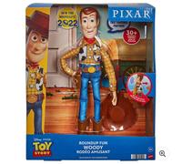 Mattel Disney Pixar Toy Story roundup Woody grande figurine parlante, 12 pouces de haut avec 20 phrases détails authentiques, tissu peluche et plastique HFY35