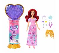 Mattel Poupée Disney Ariel JHL49 - 8 surprises, boîte à bijoux en forme de cœur et bague enfant
