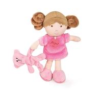 Jolijou - Ma Première Poupée - Mlle Rose - Boite Cadeau - 21 Cm - Avec Doudou Ourson - Bouclettes Châtain à Manipuler - Idée Cadeau de Naissance Fille - JJ6006