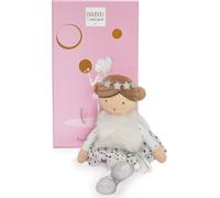 Jolijou - Poupée Princesse en Tissu Brune - Agathe - Les Demoiselles Précieuses - Boite Cadeau - 30 Cm - Peluche Elegante - Idée Cadeau de Naissance Fille - DC3401