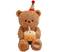Poupée d'ours en peluche, coussin d'ours mignon, jouet en peluche douce d'ours de 38 cm, adorable jouet renard câlin toucher confortable pour décoration de salon