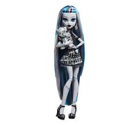 Monster High Drame au Cinéma Poupée Frankie Stein, poupée de collection en noir et blanc avec mini-affiche de film et affiche de film grandeur nature, thème films d’horreur, jouets et cadeaux, HKN29